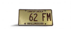 1989 ILLIONOIS LICENSE PLATE LOW NUMBER 62 LAND OF LINCOLN