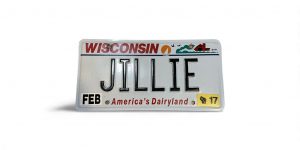 2017 WISCONSIN VANITY LICENSE PLATE JILLIE JILL