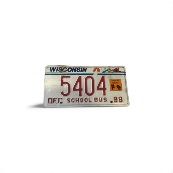 1998 WISCONSIN LICENSE PLATE SCHOOL BUS 5404