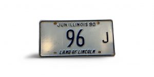1990 ILLINOIS LICENSE PLATE LOW NUMBER 96 LAND OF LINCOLN
