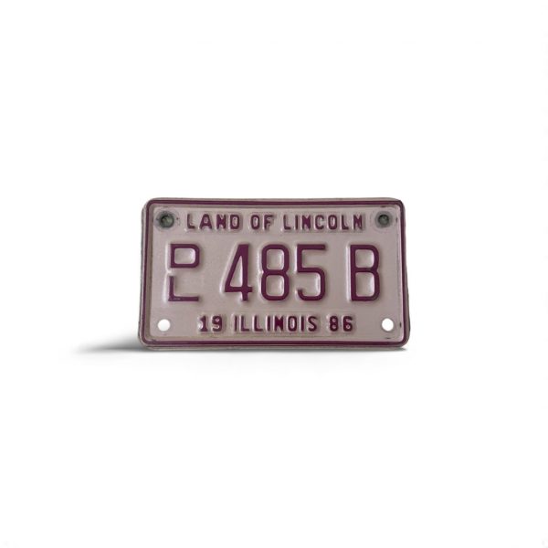 1986 ILLINOIS DEALER MOTORCYCLE LICENSE PLATE 485 B