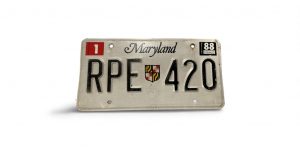 1988 MARYLAND LICENSE PLATE RPE 420
