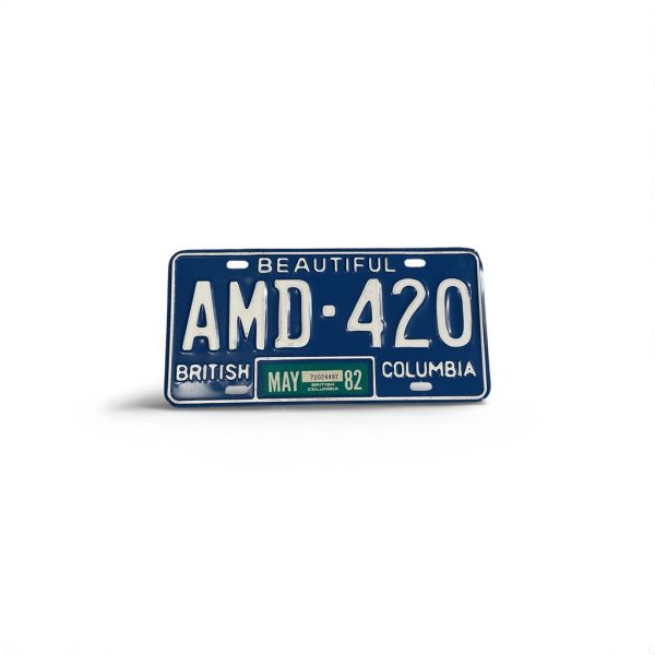 BRITISH COLUMBIA AMD 420 LICENSE PLATE CANADA CANADIAN