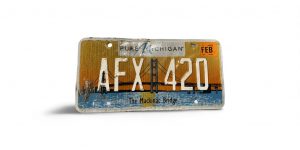 2015 MICHIGAN LICENSE PLATE AFX 420