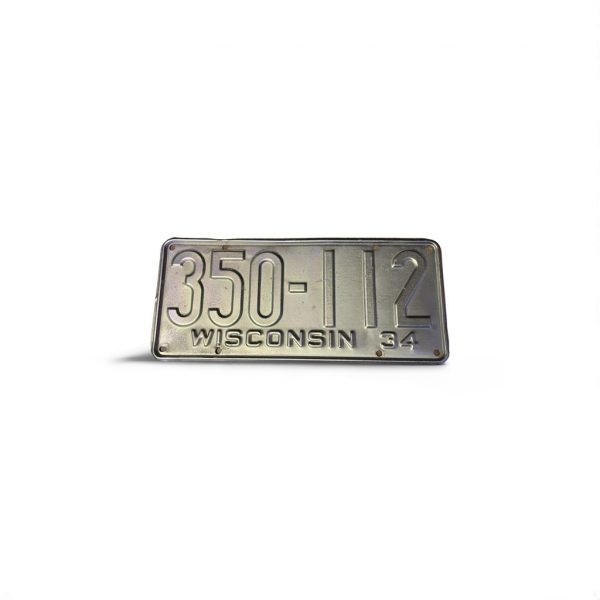 1934 WISCONSIN LICENSE PLATE 350 112