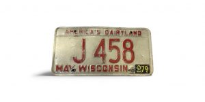 1979 WISCONSIN LICENSE PLATE COLLECTOR J 458 AMERICAS DAIRYLAND