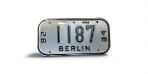 1982 1984 WISCONSIN BERLIN BICYCLE BIKE LICENSE PLATE 1187