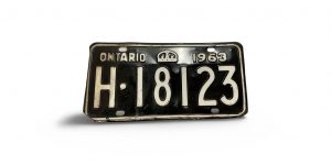 1963 ONTARIO LICENSE PLATE H 18123