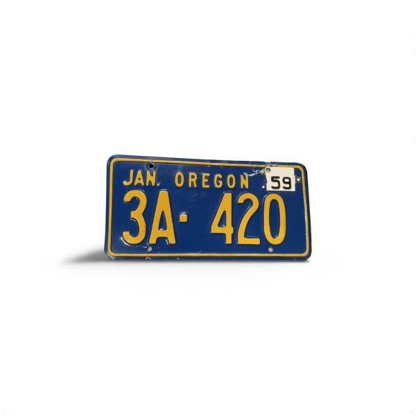 1959 OREGON LICENSE PLATE 3A 420