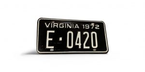 1972 VIRGINIA LICENSE PLATE E 0 420