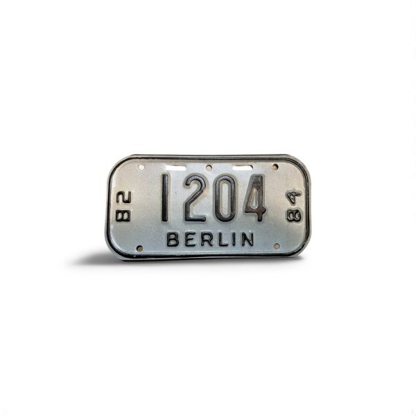 1982 1984 WISCONSIN BERLIN BICYCLE BIKE LICENSE PLATE 1204