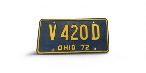 1972 OHIO LICENSE PLATE V 420 D