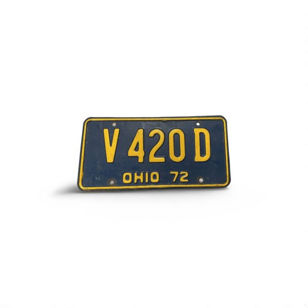 1972 OHIO LICENSE PLATE V 420 D