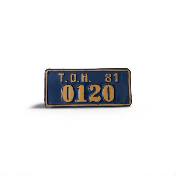 1981 TOH 0120 LICENSE PLATE