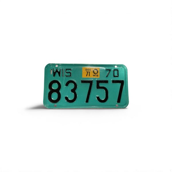 1971 WISCONSIN MOTORCYCLE LICENSE PLATE 83757
