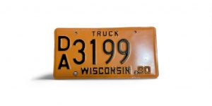 1990 WISCONSIN LICENSE PLATE 3199 TRUCK