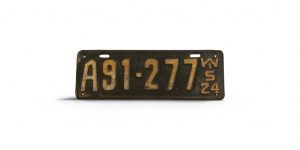 1924 WISCONSIN LICENSE PLATE A91 277 (2 OF 2) SEE THE OTHER IF LOOKINGF OR PAIR