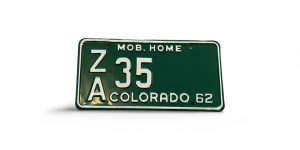 1962 COLORADO LICENSE PLATE LOW NUMBER 35 MOBILE HOME