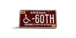 1992 ARIZONA 60TH BIRTHDAY ANNIVERSARY LICENSE PLATE VANITY DIABLED