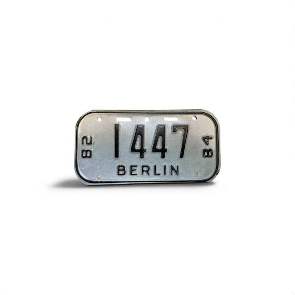 1982 1984 WISCONSIN BERLIN BICYCLE BIKE LICENSE PLATE 1447