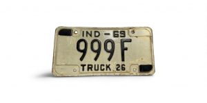 1968 INDIANA TRIPPLE 999 TRUCK LICENSE PLATE