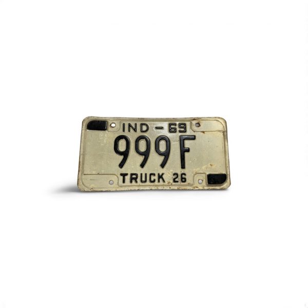1968 INDIANA TRIPPLE 999 TRUCK LICENSE PLATE