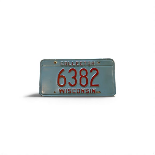 WISCONSIN COLLECTOR LICENSE PLATE 6382 4-DIGIT