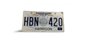 2017 MISSISSIPPI LICENSE PLATE HBM 420