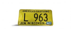 1987 WISCONSIN LICENSE PLATE COLLECTOR L 963 AMERICAS DAIRYLAND