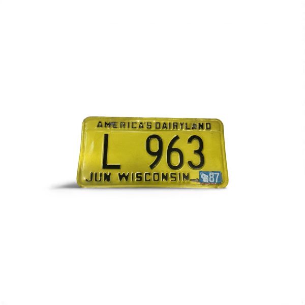 1987 WISCONSIN LICENSE PLATE COLLECTOR L 963 AMERICAS DAIRYLAND