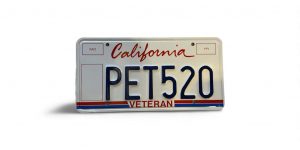 CALIFORNIA VETERAN LICENSE PLATE PET 520