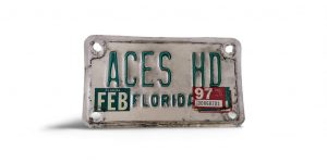 1997 FLORIDA VANITY LICENSE PLATE ACES HD HARLEY DAVIDON MOTORCYCLES