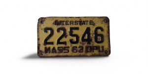 1963 MASSACHUSSETTS INTERSTATE 22546 DPU LICENSE PLATE