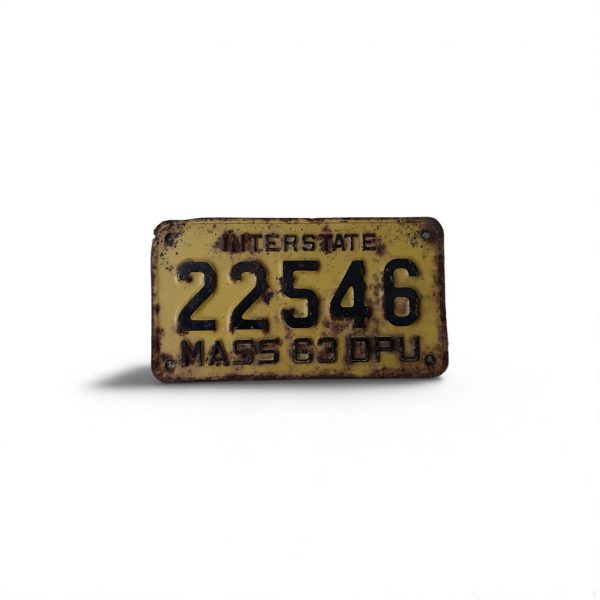 1963 MASSACHUSSETTS INTERSTATE 22546 DPU LICENSE PLATE