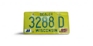 1996 WISCONSIN DEALER LICENSE PLATE 3288 D