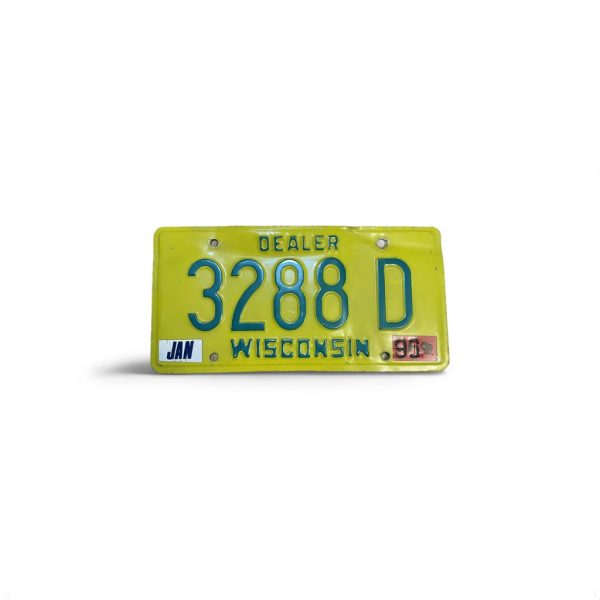 1996 WISCONSIN DEALER LICENSE PLATE 3288 D