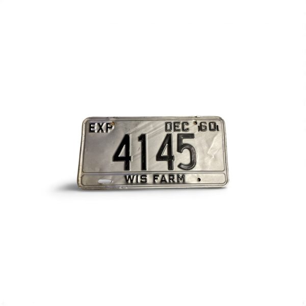 1960 WISCONSIN WIS FARM LICENSE PLATE 4145