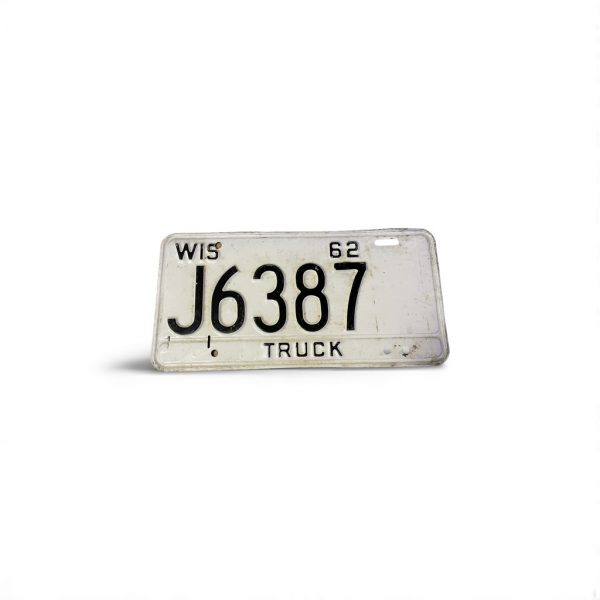 1962 WISCONSIN TRUCK LICENSE PLATE J6387