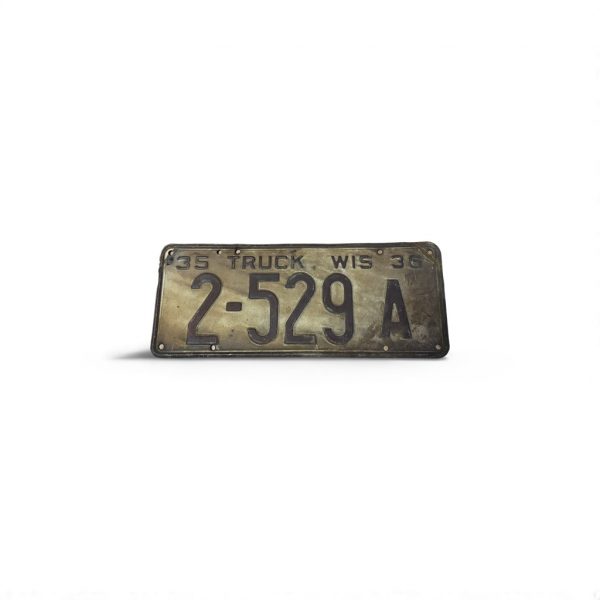 1936 WISCONSIN LTRUCK LICENSE PLATE 2 529 (2 OF 2) SEE THE OTHER IF LOOKING FOR PAIR
