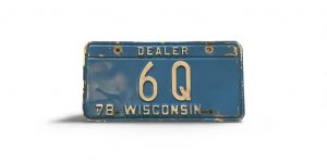 1978 WISCONSIN DEALER LICENSE PLATE LOW NUMBER 6 Q