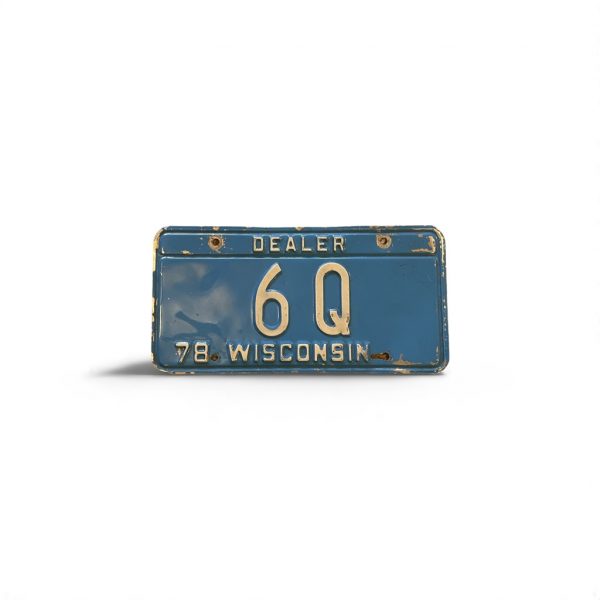 1978 WISCONSIN DEALER LICENSE PLATE LOW NUMBER 6 Q