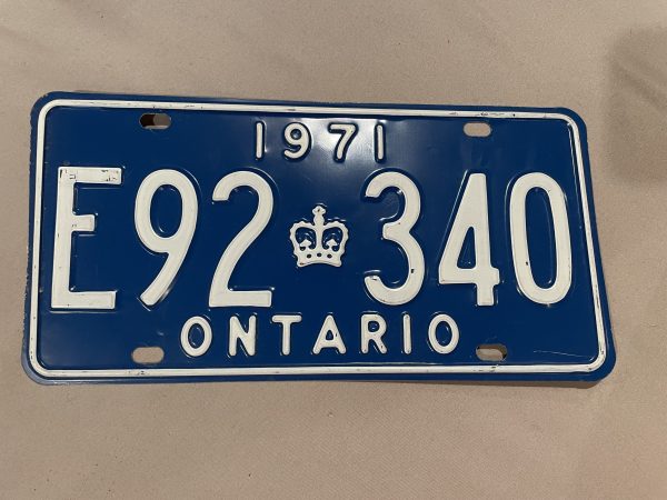 1971 ONTARIO LICENSE PLATE E92 340 - Image 2