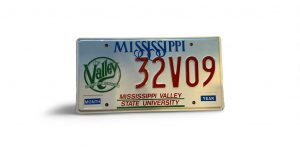 MISSISSIPPI LICENSE PLATE MISSISSIPPI VALLEY STATE UNIVERSITY 32V09