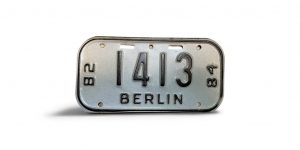 1982 1984 WISCONSIN BERLIN BICYCLE BIKE LICENSE PLATE 1413