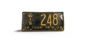 1939 WISCONSIN FARM TRUCK LICENSE PLATE 248 LOW NUMBER 3-DIGIT