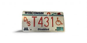 2000 WISCONSIN LICENSE PLATE DISABLED WHEELCHAIR T 431