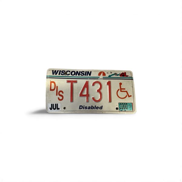 2000 WISCONSIN LICENSE PLATE DISABLED WHEELCHAIR T 431