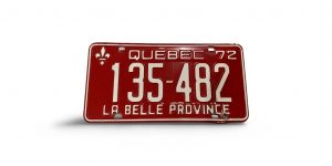 1972 QUEBEC LA BELLE PROVINCVE 135 482 LICENSE PLATE