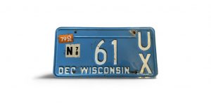 1979 WISCONSIN SPECIAL UX LICENSE PLATE LOW NUMBER 61 UX