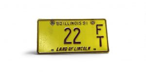 1991 ILLIONOIS LICENSE PLATE LOW NUMBER 22 LAND OF LINCOLN